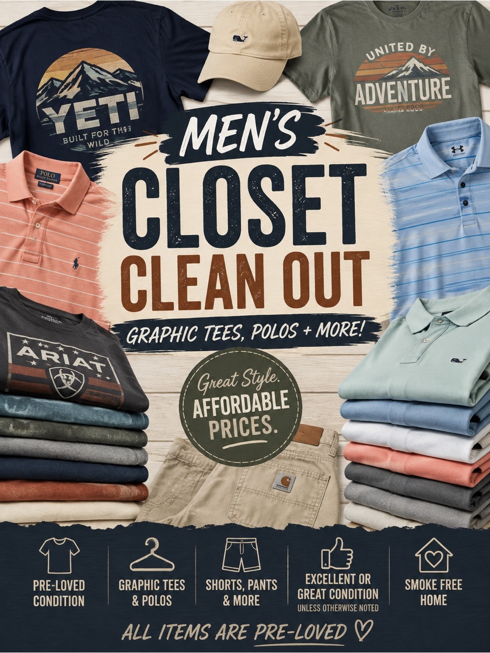 Men's Closet Clean Out - Assorted Pre-Loved Shirts - just a thumbnail- $9999999